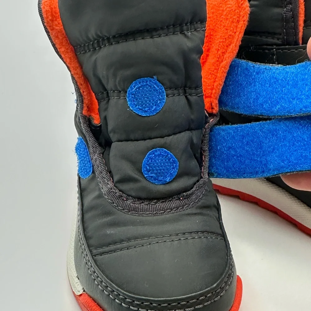 Sorel Toddler Black Boot with Red, Blue &‎ Yellow Accents